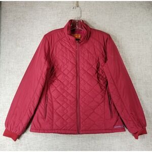 Merrell Opti-Warm Jacket Women's Large Quilted Full Zip Insulated Red
